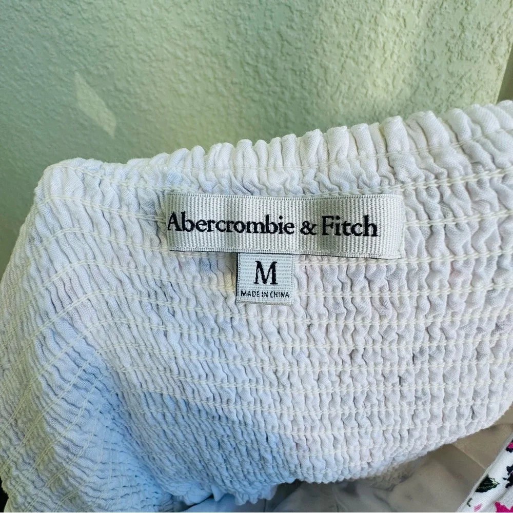 Abercrombie & Fitch M white floral sundress y2k summer feminine boho mini dress - Picture 12 of 12